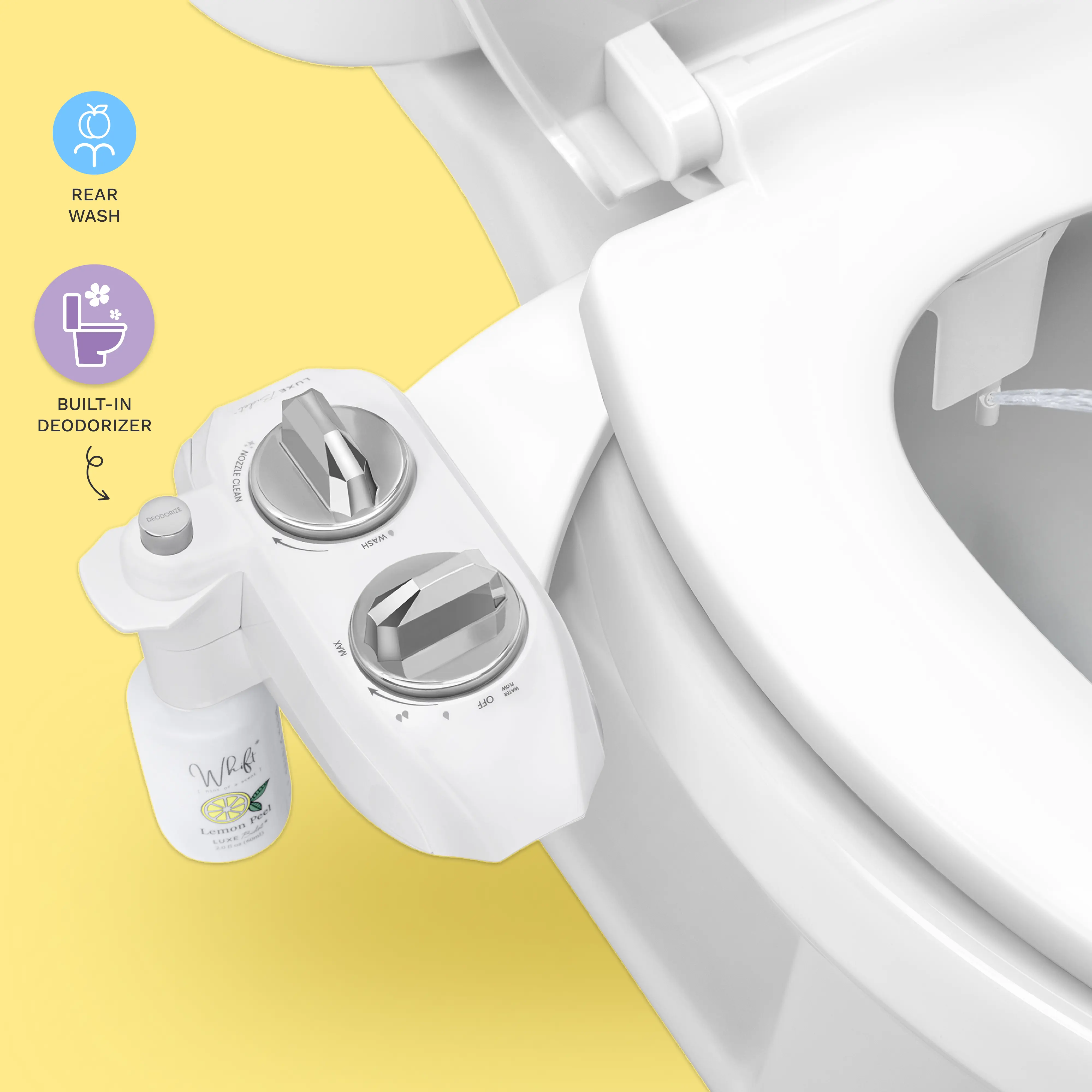 WHIFT 120 Bidet Cold Water Bidet with Built-In Deodorizing Spray, Rear Wash Mode & Advanced Cleaning Features