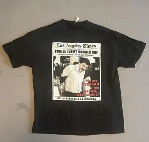 El Chapo Guzman T-shirt, Alstyle - Mens Black Los Angeles Times T-shirt, Full Color, Full Size, Spanish Quote Shirt, Casual Streetwear Unisex Top, Vintage Mexican Streetwear Unisex Shirt