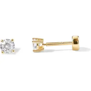 14K Gold Plated Solid 925 Sterling Silver Post Cubic Zirconia Stud Flat Back    | Cartilage  | Helix Piercing Jewelry | Small Stud    for women earrings