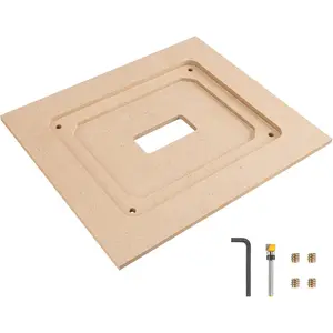 Router Table Insert Plate Template Kit - Includes MDF Routing Template, Threaded Inserts, Router Bits for 9-1/4 x 11-3/4 Standard Plates, RTS020