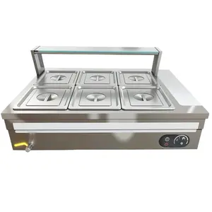 Garvee Commercial Food Warmers for Parties Buffet,6 Pans Stainless Steel Electric Buffet Servers and Warmers,Marie Steam Table for Buffet,Catering,Parties and Restaurants