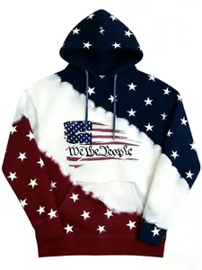 Women Western Ethic Hoodie Aztec Style American flag Print  Graphic Sweatshirts Pullover Hooded Pullover Tops