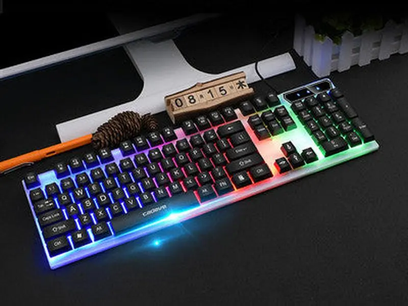 KDW VR6 Black Backlit RGB Gaming Keyboard - USB Wired, Plug-and-Play, High-Performance Video Game Accessory for Serious PC Gamers, Rgb Lighting