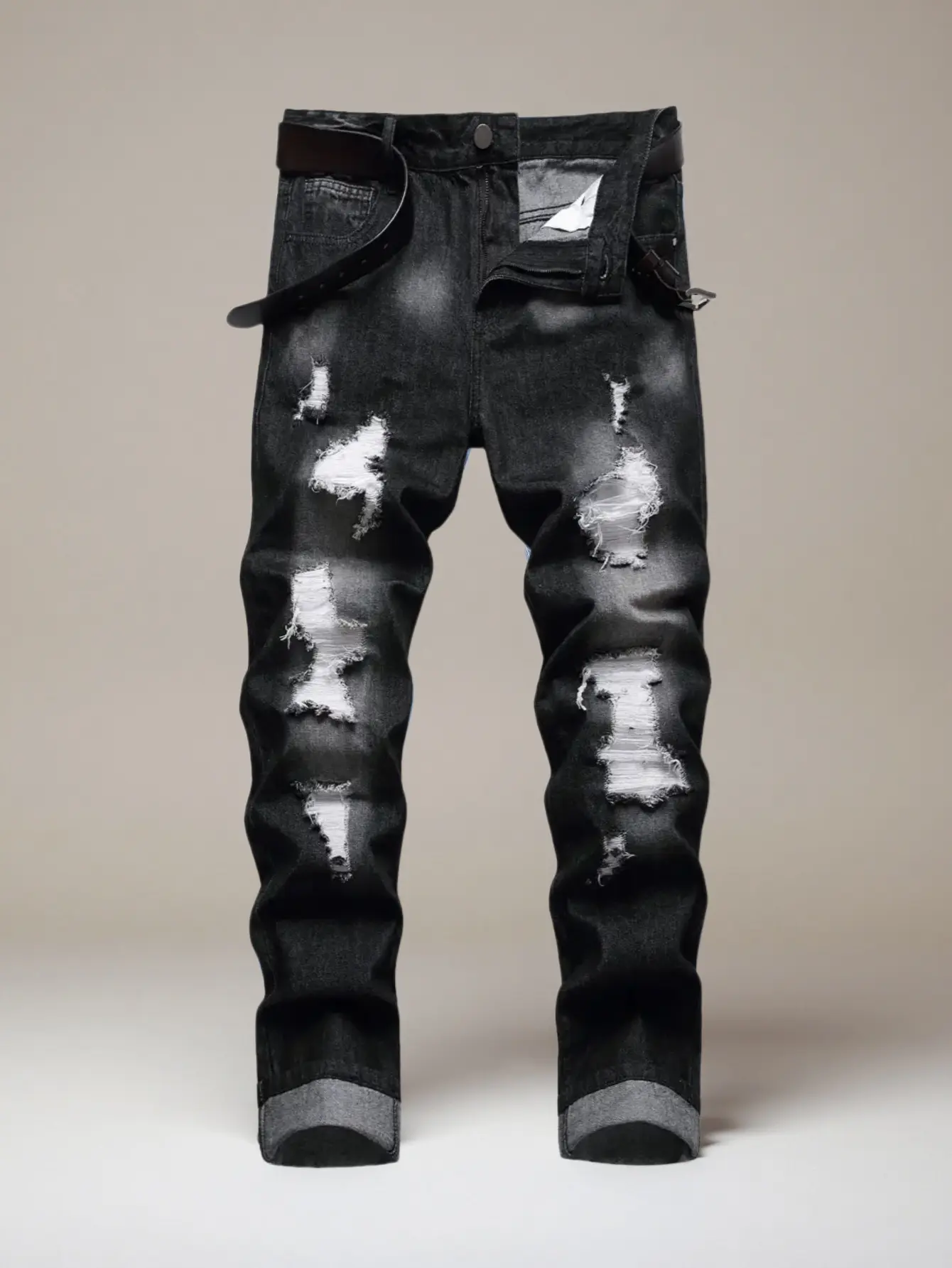 Men's skinny jeans Men's skinny ripped jeans, stylish straight comfortable elastic waist casual , men's , men's jeans compression    ripped  jeans jeans  n  s exclusive  fashion  official high street jean fashion boy summer gomez  western fashion