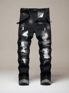 Men's skinny jeans Men's skinny ripped jeans, stylish straight comfortable elastic waist casual , men's , men's jeans compression    ripped  jeans jeans  n  s exclusive  fashion  official high street jean fashion boy summer gomez  western fashion