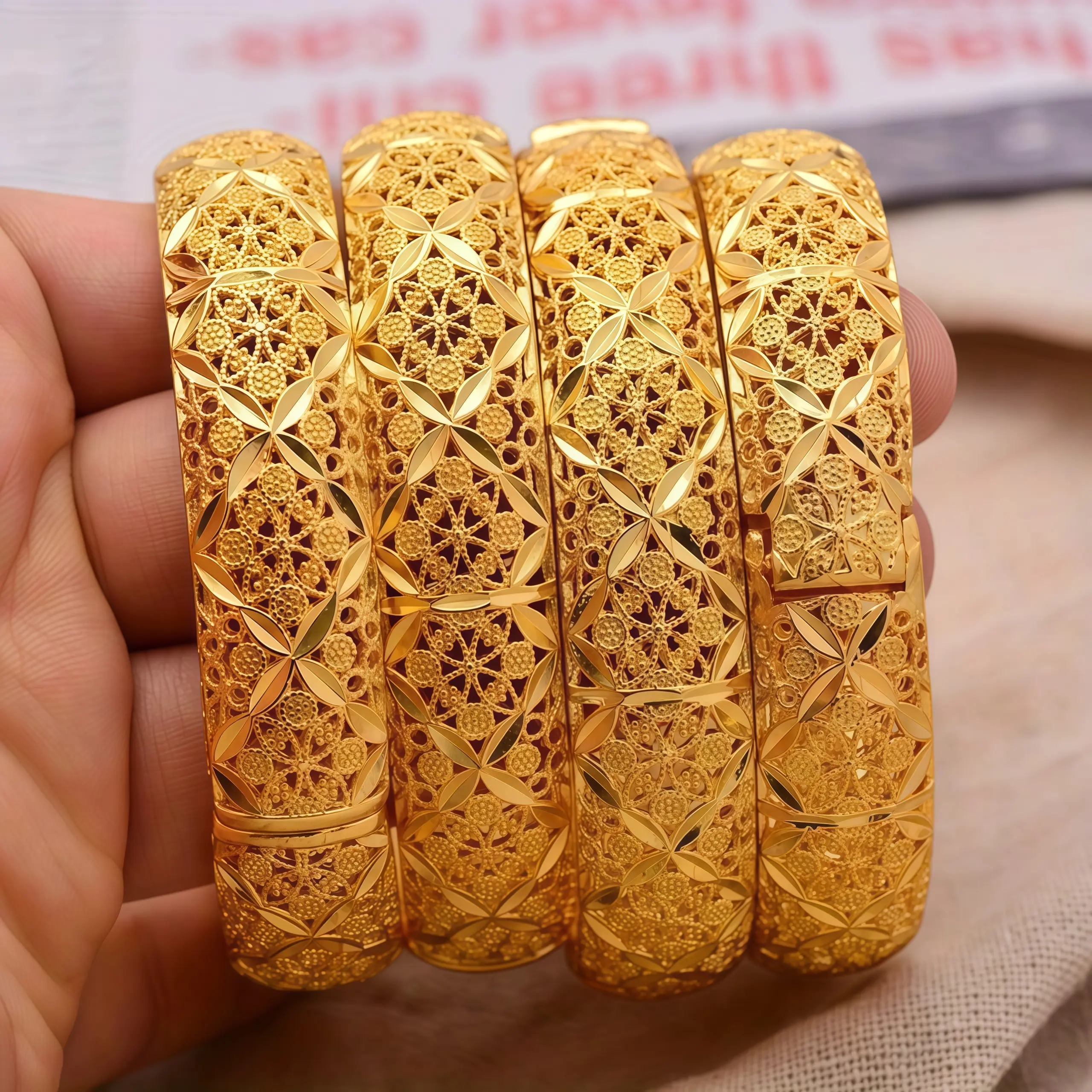 Vintage 24k gold plated Bangle, Trendy Jewellery Accessories for Women & Girls,  Beautiful Bracelets Beaded Bracelet, gifts for mom, gifts for women,womens gifts,accessories for women,bracelets for women