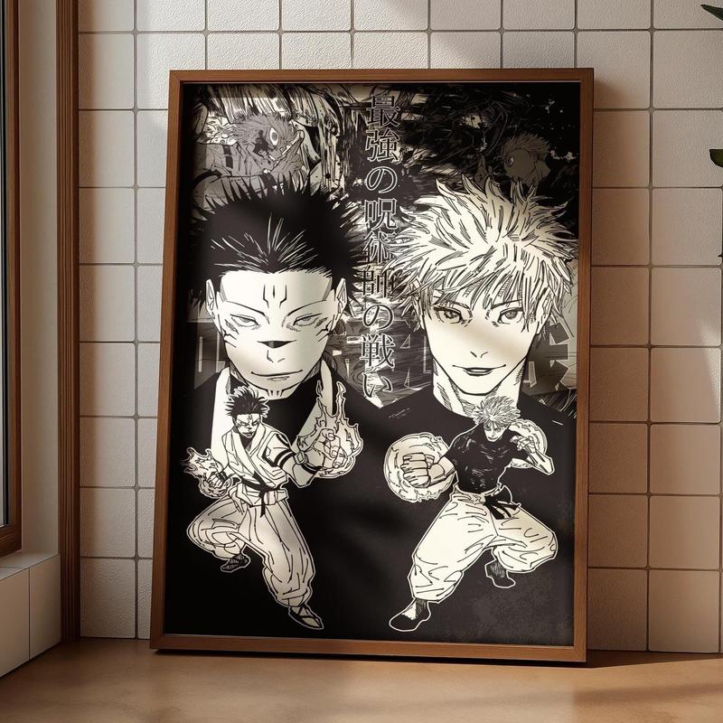 Jujutsu Kaisen Anime Poster - JJK Ryomen Sukuna Gojo Satoru Fight Anime Art Print Anime Gifts