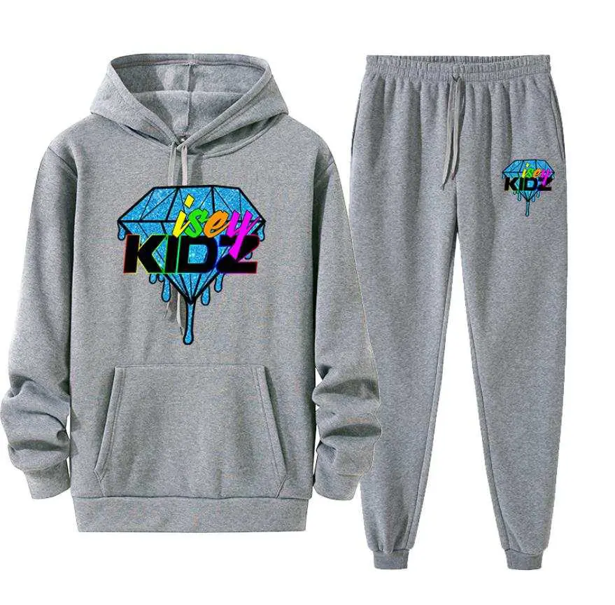 Black Ice High Quality Sublimation Blanks Hoodie Set Cotton 100% Polyester Custom Design Sweatpants and Hoodie Set with Colorful Ice Graphic
