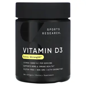 Sports Research Vitamin D3, 125 mcg (5,000 IU), 360 Softgels