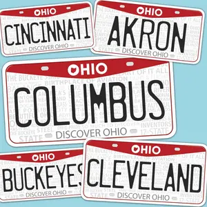 Ohio License Plate Stickers - Choose Your OH City