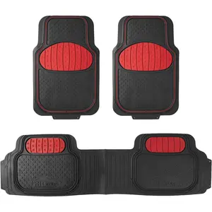 Car Floor Mats - Heavy-Duty Rubber Floor Mats for Cars, Universal Fit Full Set, Trimmable Automotive Floor Mats, Climaproof Floor Mats