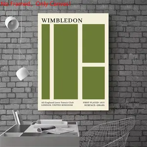 1 piece/set frameless canvas painting print poster, Sports activities art，Wimbledon Tennis Poster，a perfect gift for Tennis loves, ideal gift for bedroom, living room, dorm hallway, kitchen, mural, wall decoration, room decor