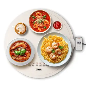 【FathersDayGift】 VEVOR Electric Warming Tray Household Appliances, Rollable Portable Silicone Food Warming Mat with 4 Adjustable Temperature Settings, Auto Shut-Off, Child Lock, Ideal for Parties, Catering