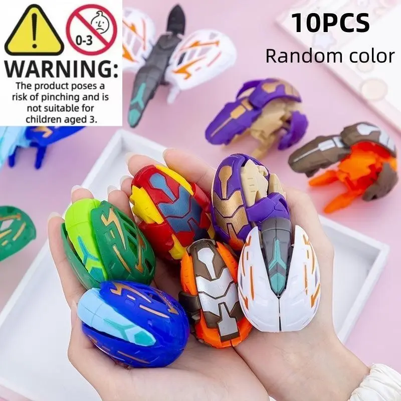 10pcs Tyrannosaurus Dinosaur Egg Transforming Toy Capsule, Random Surprise Set, Cool Birthday Party Gift, Classroom Prize, Christmas & Halloween Decoration, Random Colors, Dino Eggs