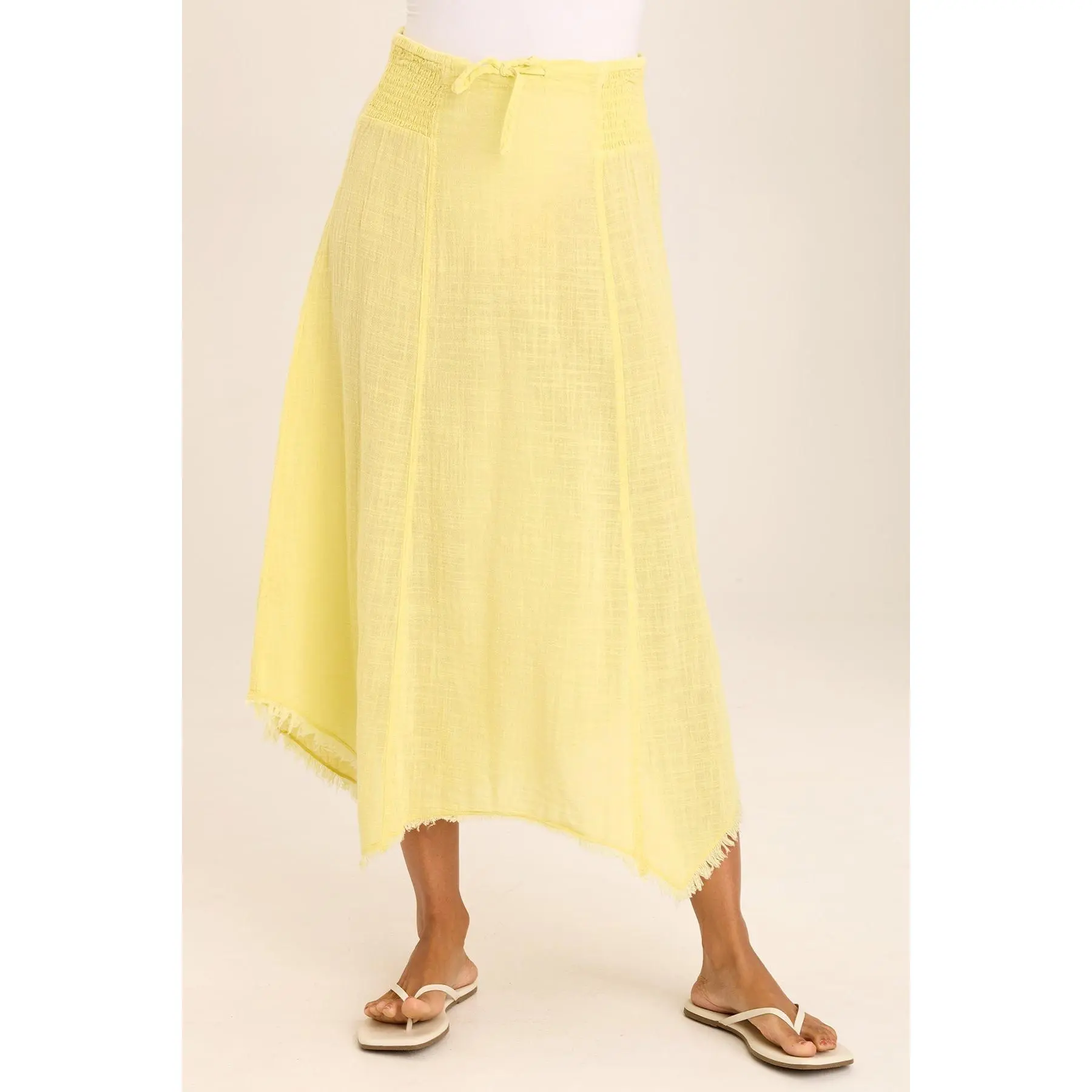 Zuri Gauze Handkerchief Casual Midi Skirt