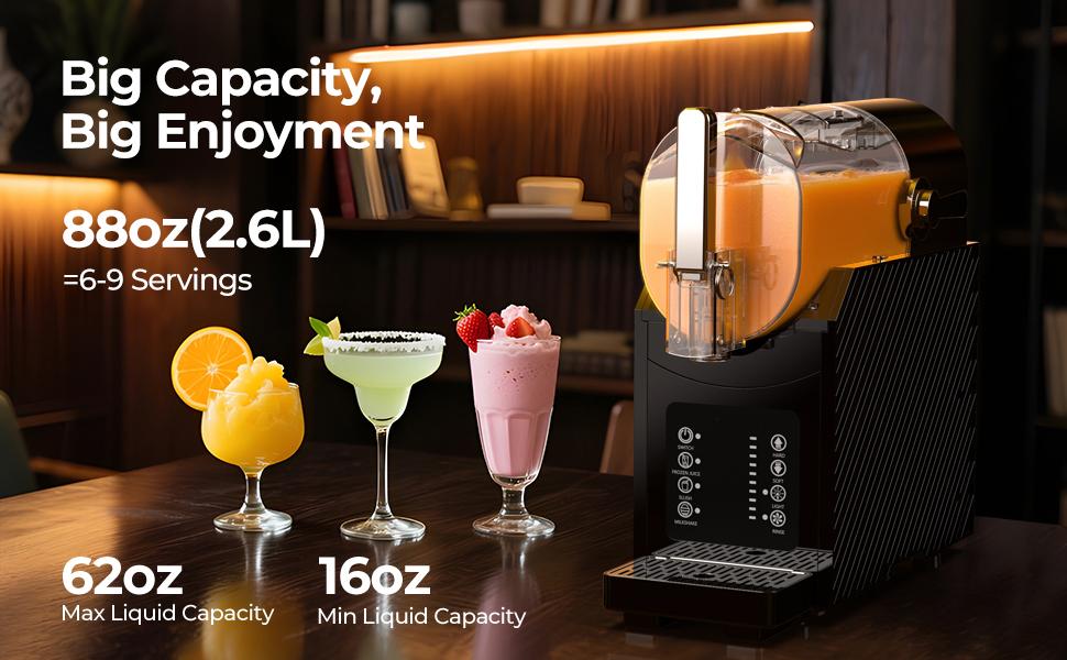 COWSAR Slushie Machine with Self-Cleaning, 3 Preset Programs Slushie Maker, Professional Slushy Machine for Home, No Ice Needed Frozen Drink Maker for Margaritas & Milkshakes Smoothie