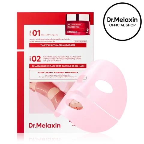 [Dr.Melaxin Official] TX Astaxanthin Dark Spot Care Hydrogel Mask 4EA with Fade Dark Spots, Rebuild Firmness & Wake Up Glowing