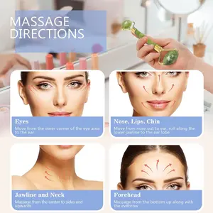 Jade Roller & Gua Sha Set Facial Massager for Eyes, Neck and Whole Body Muscles, Can Eliminate Puffiness, Wrinkles, Tighten The Skin, Relax The Muscles of Gua Sha Massage Tools