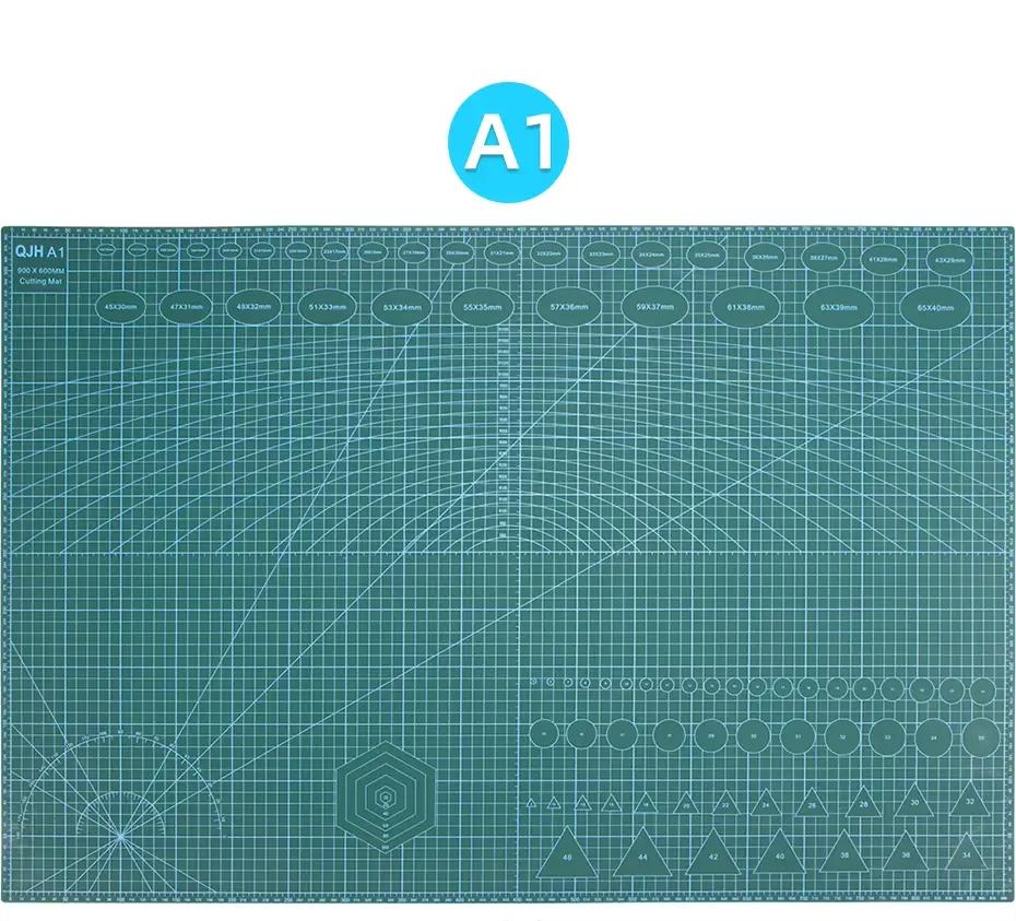 QJHA1 Double-Sided Self-Healing PVC Cutting Mat for DIY LeatherCraft Board, Large Desktop Protective Mat 90x60cm Fathers Day Gif