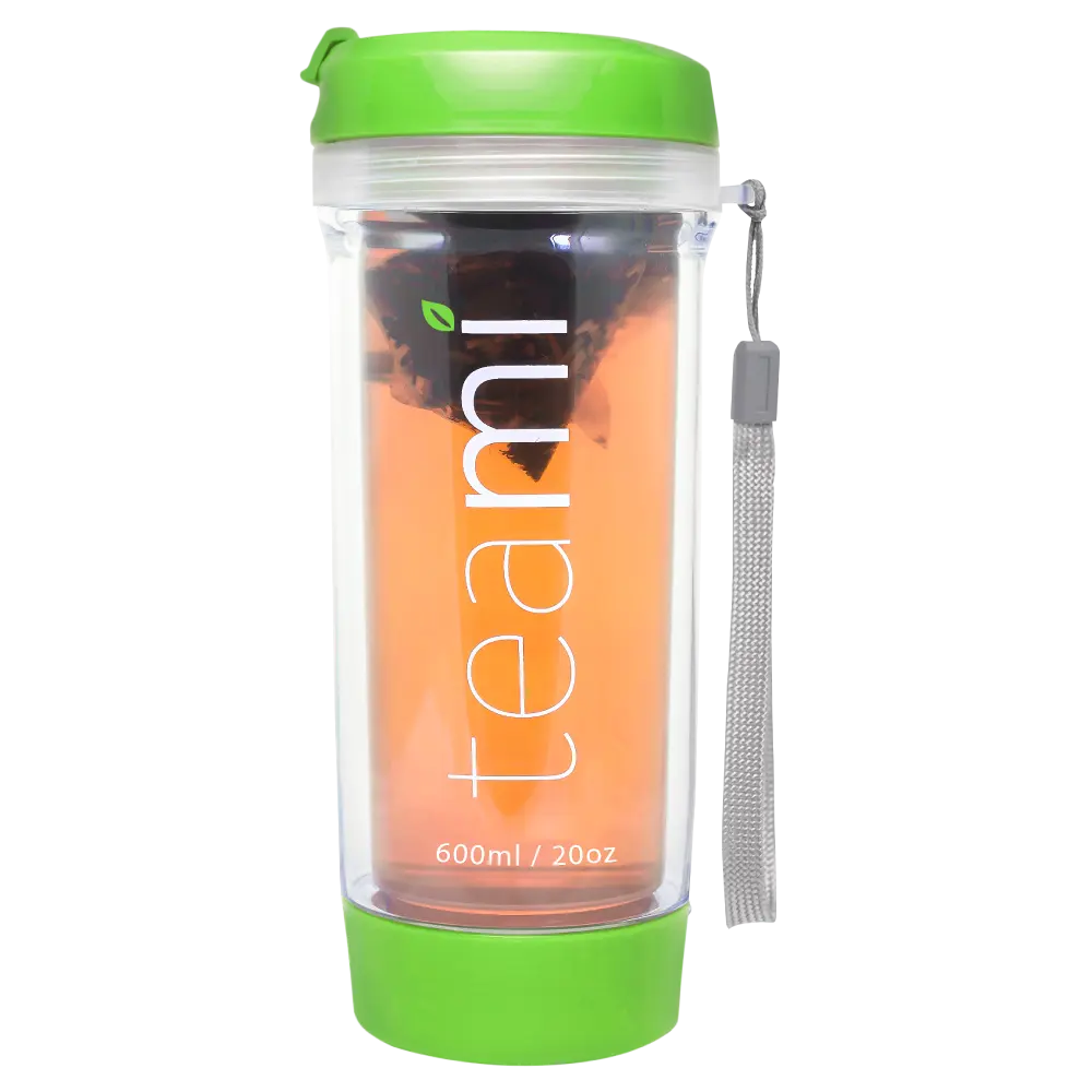 Teami Tea Tumbler Infuser Bottle - 20 Ounce - BPA FREE - Double Walled Mug, Hot or Cold - For Infused Fruit, Smoothies, Tea, even Coffee