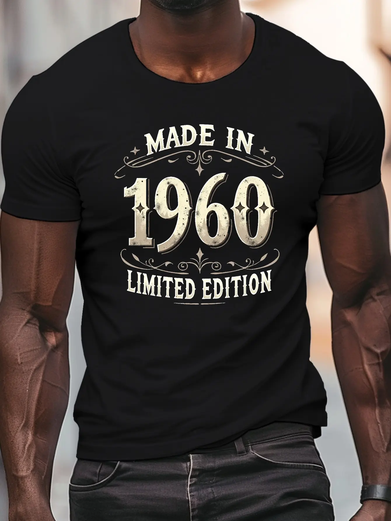 Menswear Classic 1960 Vintage Birthday Print Graphic T-Shirt - Limited Edition 2D Fabric Casual Tee