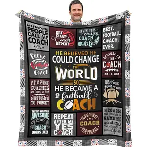 Football Coach Gifts for Men - Football Coach Gift - Coaches Gifts Football - Football Coaches Appreciation Gifts - Coach Gifts from Team Football Throw Blanket 60" x 50"