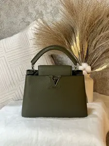 Pre-owned Louis Vuitton Capucines BB in luxurious olive green Taurillon leather. Purchased in 2022 and in pristine 1919H0661