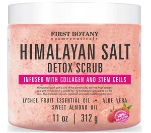 First Botany Body Scrub - Natural Exfoliating Salt Scrub & Body and Face Souffle helps with Moisturizing Skin, Acne, Cellulite, Dead Skin Scars, Wrinkles (Himalayan Salt)