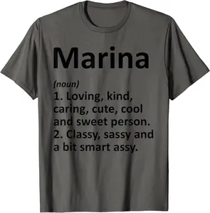 MARINA Definition Personalized Name Funny Birthday Gift Idea T-Shirt - Peterbauti Shop 77B08KKJWHMC