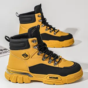 Urban Tactical High-Top Sneakers | Techwear Combat Boots for Men | Chunky Platform Streetwear Trainers | Rugged All-Terrain Walking Shoes