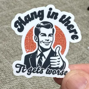 Hang In There It Gets Worse Hard Hat Sticker, Funny Vinyl Decal, Dad Sticker,  Hardhat sticker, Tradesman Stickers, Electricity, Construction decal