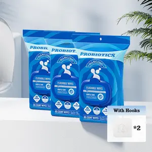 Hanging fragrance free Wet Wipes with Probiotics, XL Size Adult Wipes Made of Plant - Based Fibers,Alcohol-Free,Butt Wipes, 240Wipes in Total   Wet Wipes with Sustainable Hygiene Soft Mild Formula Suitable for Travel toilet paper