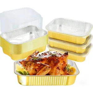 15 Pack 13"x9"x2.4"   Foil Pans with  Heavy Duty, 9x13 Foil  Containers with , Disposable Tin Foil Pans for Baking, Meal Prep, Freezer, Heating and Takeout