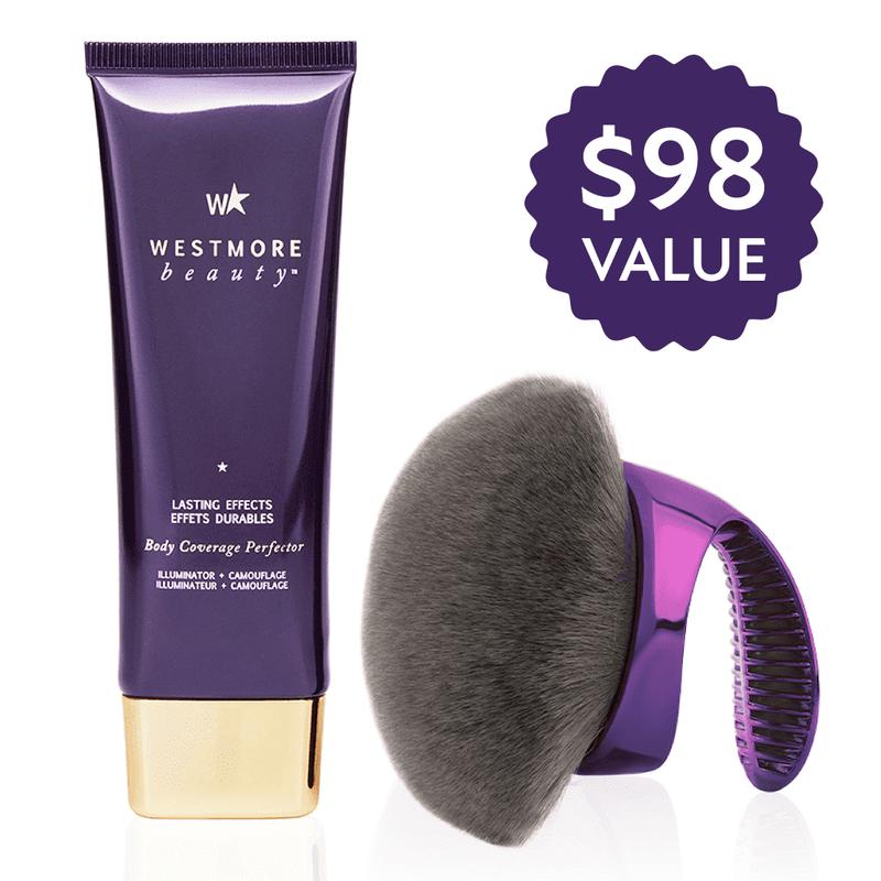 Westmore Beauty Body Coverage Perfector 3.5oz + X-Large Buffer Brush -  Flawless Body Makeup, Concealer for Scars, Spots, Veins, Tattoos and More Blend Cosmetic