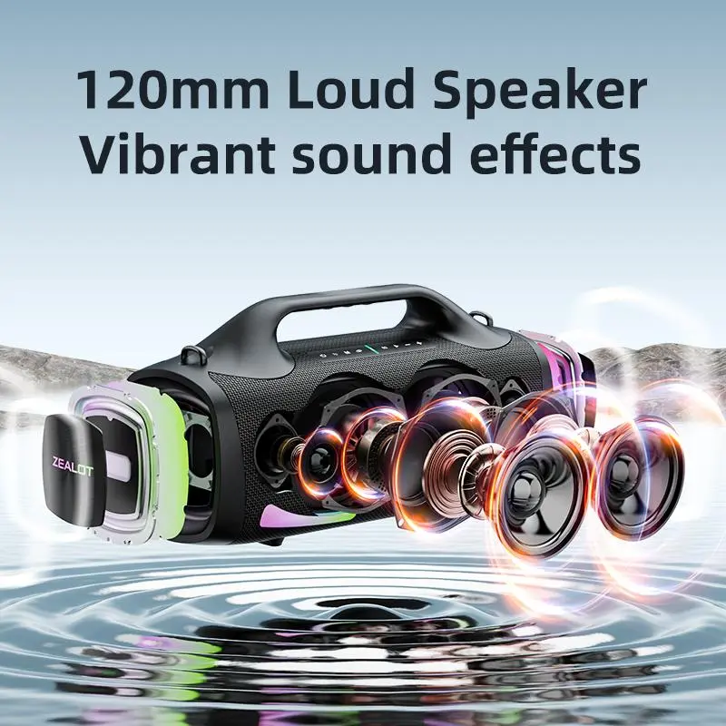 Zealot S79 wireless speaker, 100W portable speaker with 24000mAh