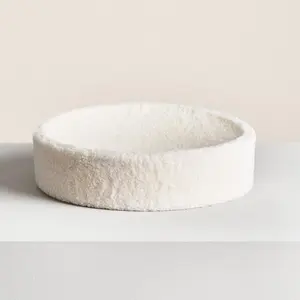 Kip Cat Bed - Faux Shearling Bed, Nest-Like Comfort, Anti-Slip Bottom, Cute Cat Bed