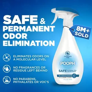 POOPH Pet Odor Eliminator, 16oz Spray - Eliminates Odors at The Molecular Level, Dogs, Cats, Freshener, Eliminator, Urine, Poop, Pee, Deodorizer, Nature's, Puppy, Fresh, Clean, Furniture, Potty