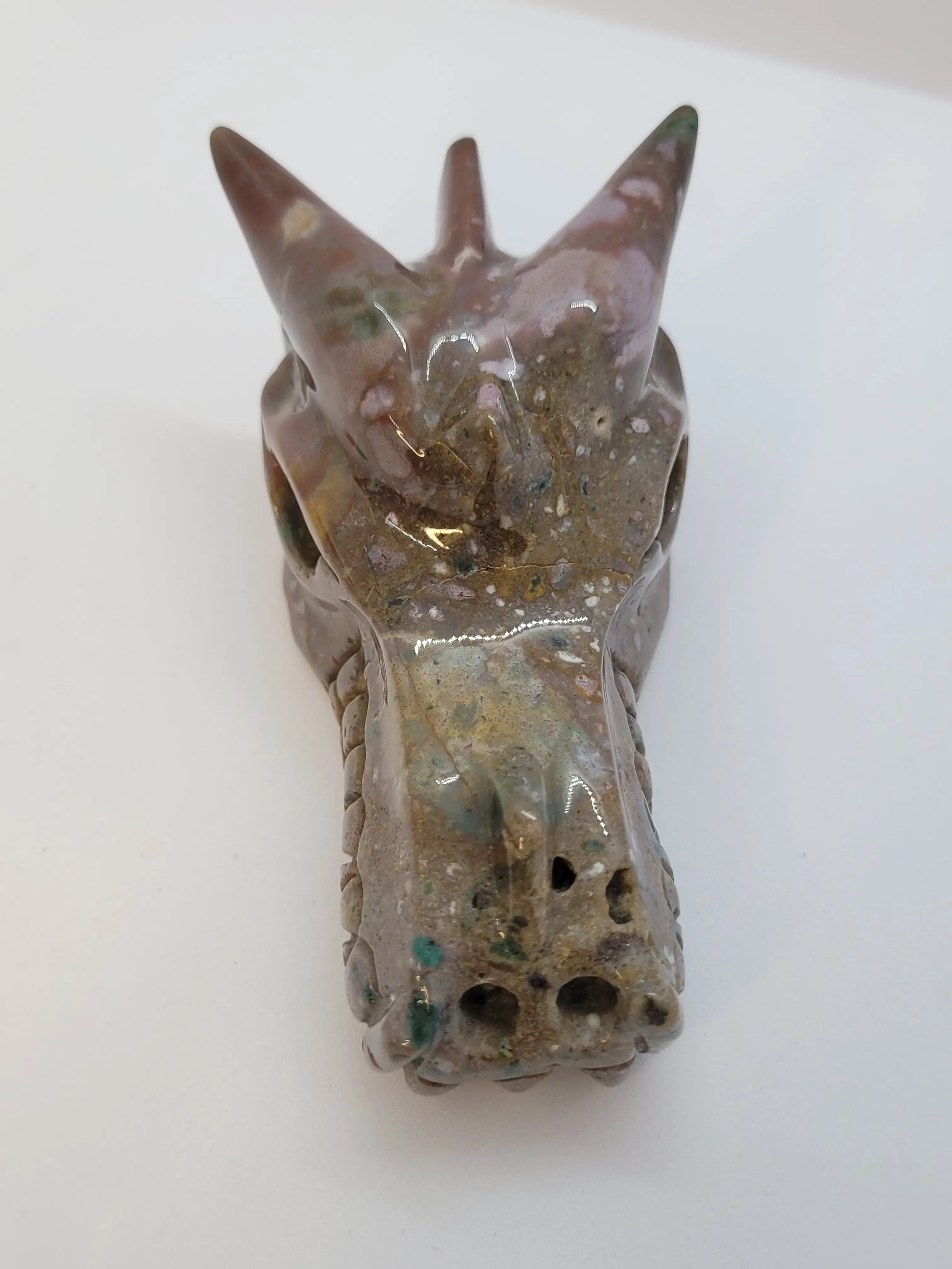 Large OJ Dragon Head Stone Carving