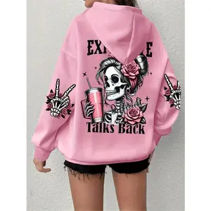 Expensive Talks Back Funny Print Women Hoody Harajuku Loose Clothes Fleece Warm Comfortable Hoodie Vintage Autumn Crewneck Top Day SweatshirtsGift
