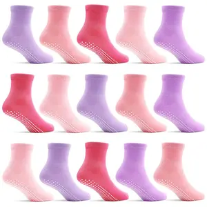 TPHON 15 Pairs Toddler Socks, Kids Gripper Non Slip Toddlers Boy Girls Anti Skid Socks for 1-7 Years newborn infant kid sock cute