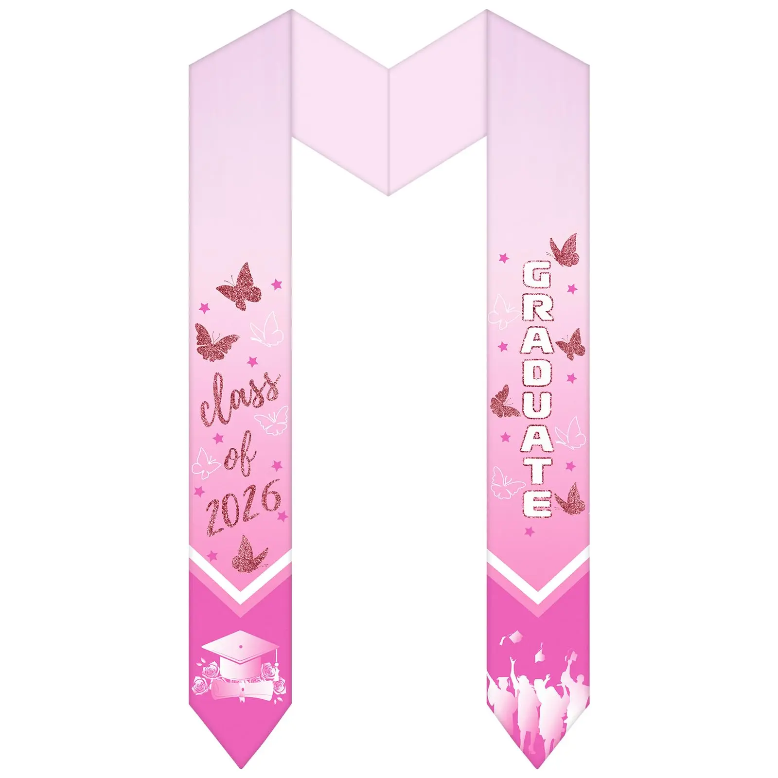 BARLEY ONE Class of 2026 Personalized Graduation Shawls with Custom Name, Butterfly Graduation Sash for High School & College Graduates, Graduation Ceremony, Senior Pictures & Keepsake Gift