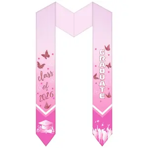 BARLEY ONE Class of 2026 Personalized Graduation Shawls with Custom Name, Butterfly Graduation Sash for High School & College Graduates, Graduation Ceremony, Senior Pictures & Keepsake Gift