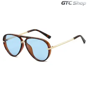 2026 Designer Pilot Sunglasses for Men & Women, Gold Trim Black Frame UV400 Aviation Shades, Modern Square Tinted Lens, Blue Light Blocking Sports Eyewear, Luxury Trendy Design, Daily Outdoor Driving Fashion Wear