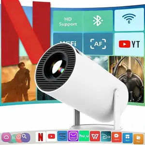 HY300 Pro+ Portable Projector Native 1280x720p Android Short Throw WiFi 5 BT 5.2 Home Cinema Home Theater Multifunctional Mini Smart Projector