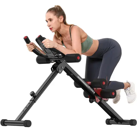 FLYBIRD Series AW1 Adjustable Foldable Abdominal Core Trainer with LCD Monitor, Bottom-Up Move, 330lb Capacity, Dual-Track Steel Frame, Multiple Angles, Multifunctional Fitness Strength Training Exercise Equipment for Beginners, Home Gym Gear