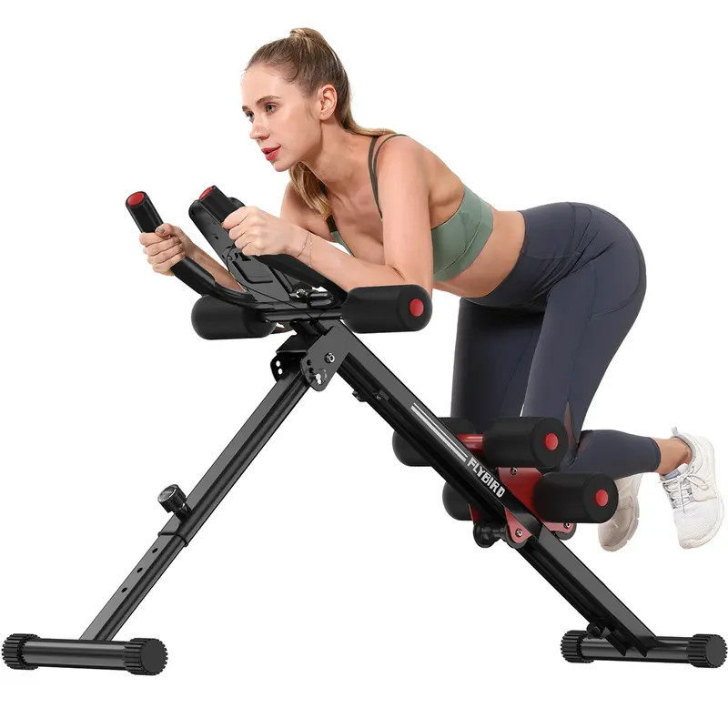 FLYBIRD Series AW1 Adjustable Foldable Abdominal Core Trainer with LCD Monitor, Bottom-Up Move, 330lb Capacity, Dual-Track Steel Frame, Multiple Angles, Multifunctional Fitness Strength Training Exercise Equipment for Beginners, Home Gym Gear