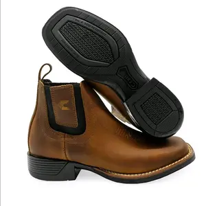Square Toe Pull on Oil Slip Resistant Outsole Botin de Hombre Handcrafted Premium Full Grain Leather Wide Toe Rodeo Boot