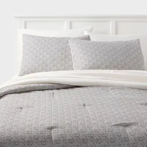 Twin/Twin Extra Long Printed Comforter Set Black/White - Room Essentials