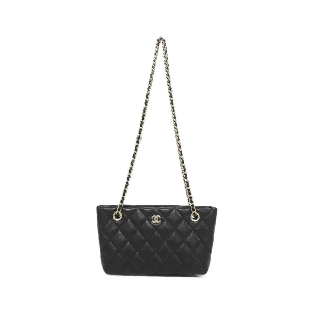 Pre-owned CHANEL Calfskin Small Leather Goods Timeless Classic Caviar Skin Clutch Bag