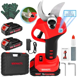 21V Cordless Electric Pruning Shears, 2×2000mAh Batteries, Blade Sharpener, Portable Plastic Case – Ideal for Garden Tree Branch Trimming